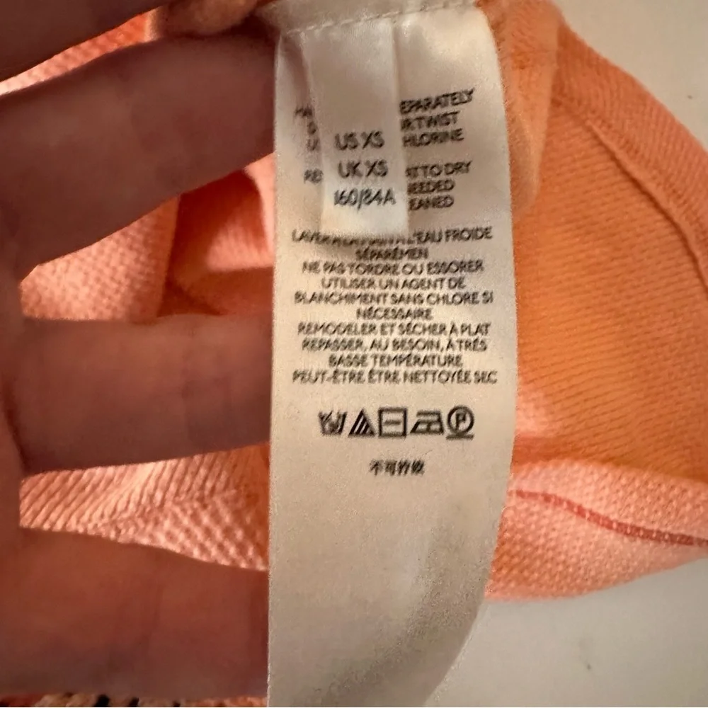Free People in The Mix Cuff Thermal Boho Top, Desert Orange Combo NWOT Size‎ XS
